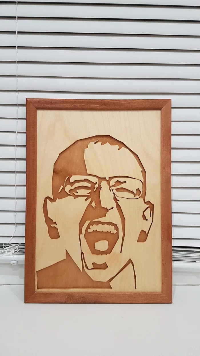 Idol of millions - My, With your own hands, Needlework with process, Needlework, Handmade, Sawing, Linkin park, Video, Longpost, Woodworking