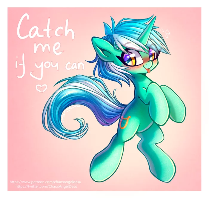 Catch me if you can - My little pony, PonyArt, Lyra heartstrings, Chaosangeldesu