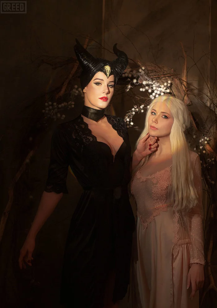 Maleficent and Aurora - alternate history - My, Cosplay, Russian cosplay, Maleficent, Girls, Friday tag is mine, The photo, Movies, Longpost