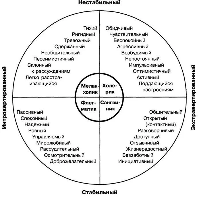 Temperaments according to Eysenck! - My, Temperament, temperaments, Psychology, Psychology of Personality