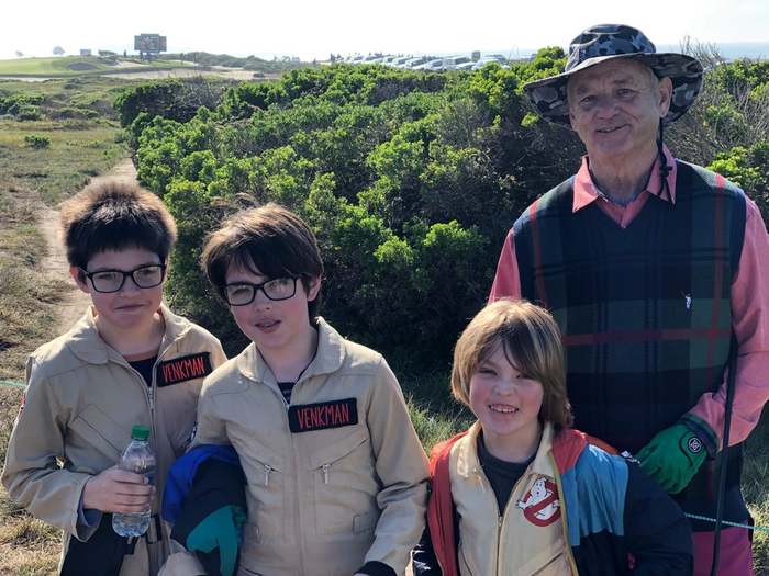 While golfing, Bill Murray greeted my children, he introduced himself as Dr. Peter Venkman - Bill Murray, Golf, Ghostbusters, Reddit, Actors and actresses, Celebrities, Photo with a celebrity, Children