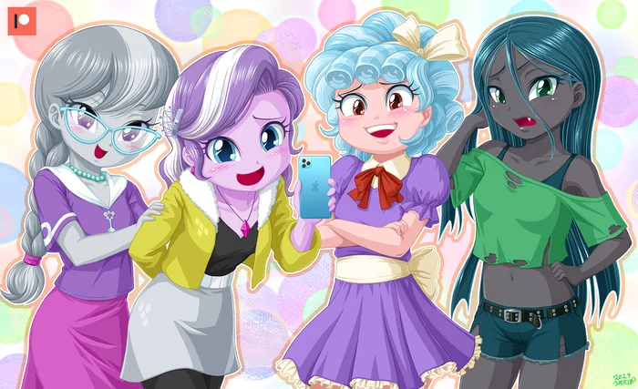 Girls Watching You - My Little Pony, Equestria Girls, Silver Spoon, Diamond Tiara, Cozy Glow, Queen Chrysalis, Uotapo