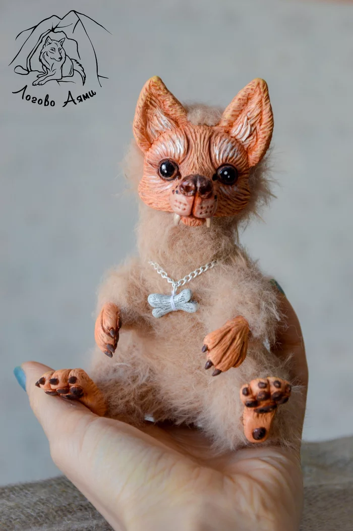 Good wolf - My, Handmade, Needlework without process, Polymer clay, Author's toy, Longpost