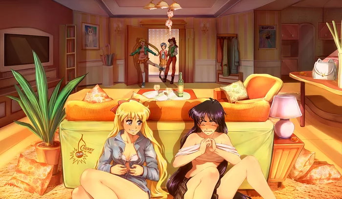 Almost got caught - Art, Anime, Anime art, Sailor Moon, Girls, Date, Cherryinthesun