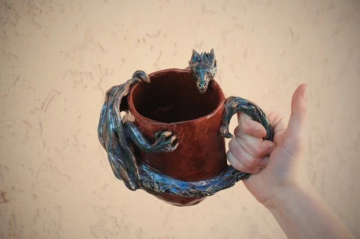 Mug with a dragon. Ceramics, handmade - My, Smaug, The hobbit, Lord of the Rings, Ceramics, Fantasy, The Dragon, Longpost