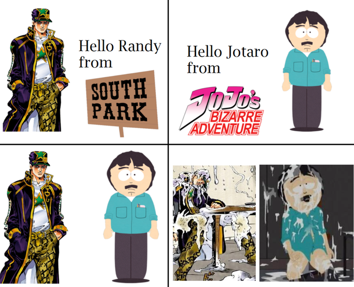 "   , !" Jojos Bizarre Adventure, South Park, Kujo Jotaro, Randy Marsh, 