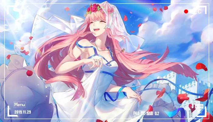 Zero Two - Bride, Anime, Anime art, Zero two, Darling in the Franxx