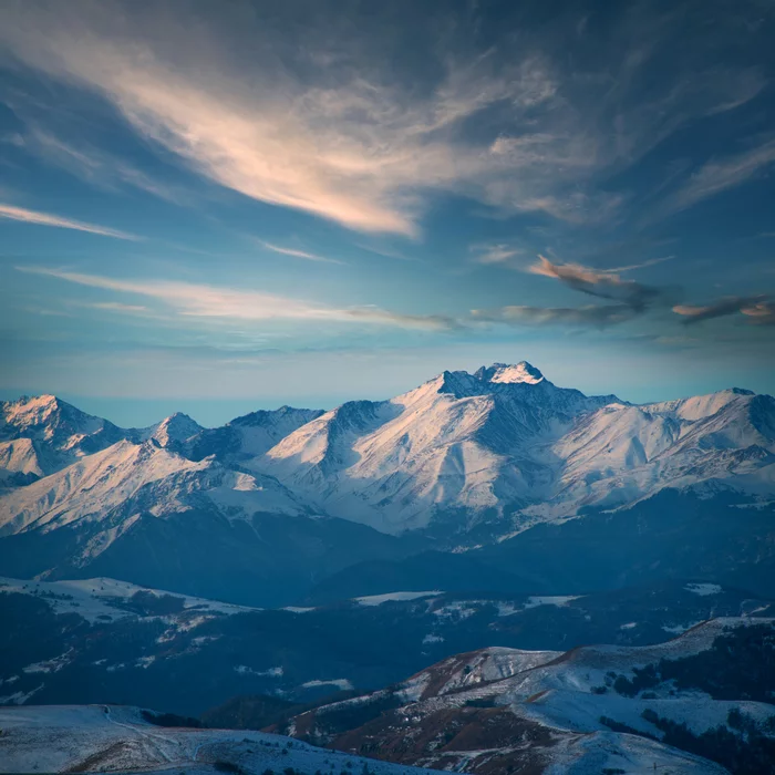 Blue Dales - My, The mountains, Caucasus mountains, Pass, Karachay-Cherkessia, Winter