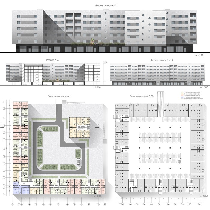 Курсовой проект \"Жилой микрорайон\" | Пикабу