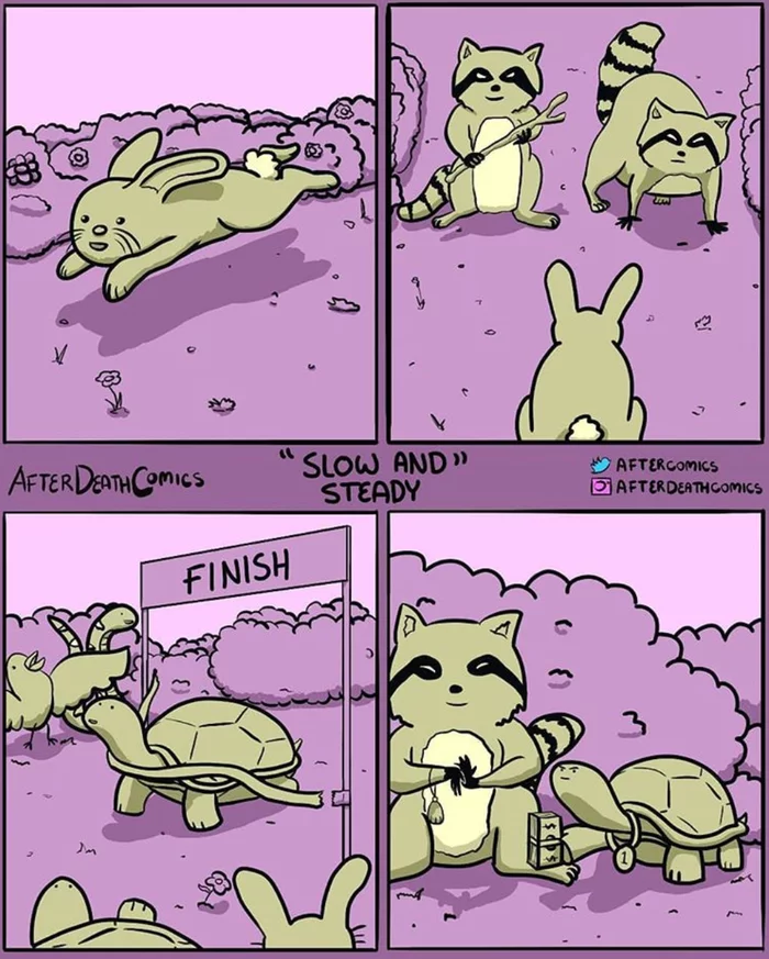 How the tortoise overtook the hare - Comics, Humor, hare and turtle, After death comics