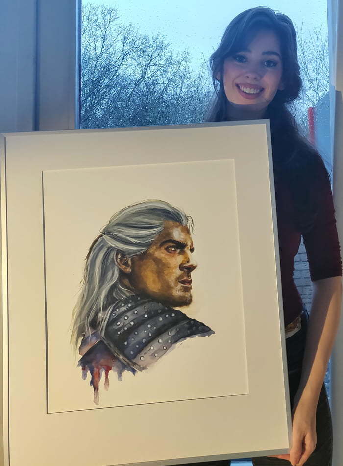 Geralt of Rivia - Geralt of Rivia, Painting, Beautiful girl, Artist