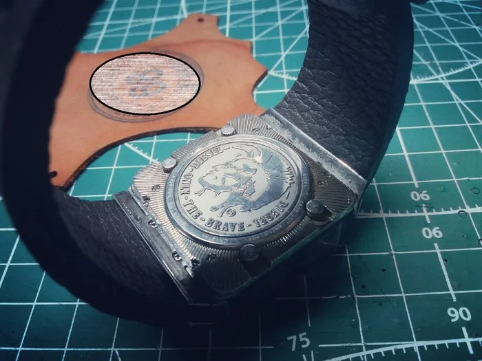 Diesel watch strap or where is the dial???? - My, Strap, Longpost, Leather products, Clock, Needlework with process