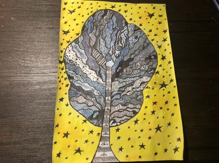 Tree of life, rate it, I will be grateful - My, MY CARACULS, Tree, Absurd, Art, Drawing