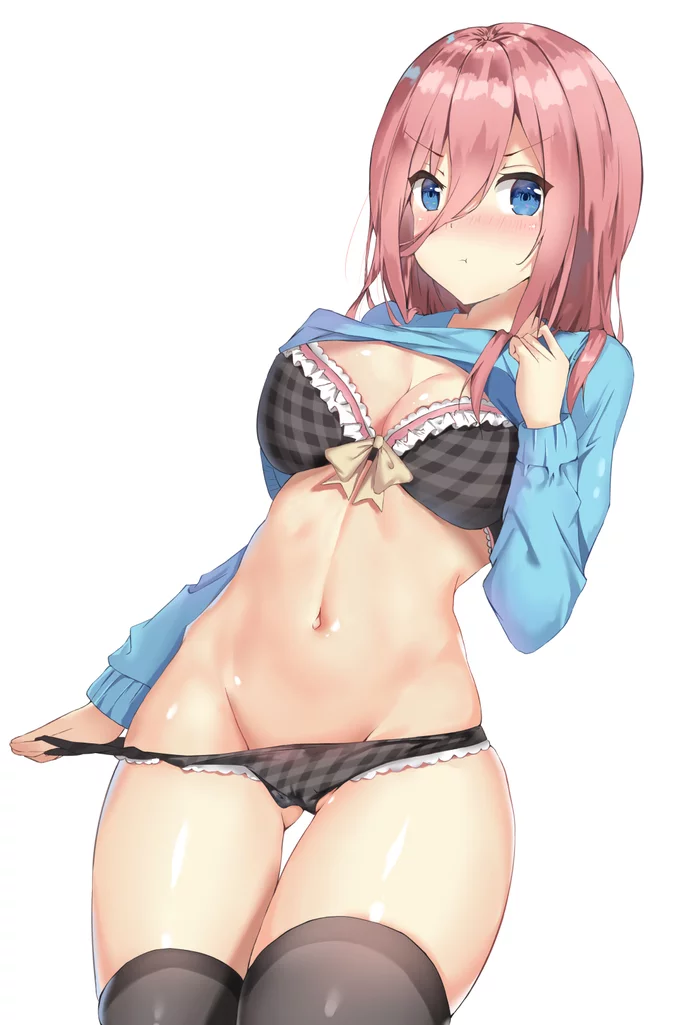 Miku Nakano - NSFW, Nakano Miku, The Quintessential Quintuplets, Gotoubun No Hanayome, Аниме, Anime Art, Нижнее белье, Грудь, Панцу, Длиннопост