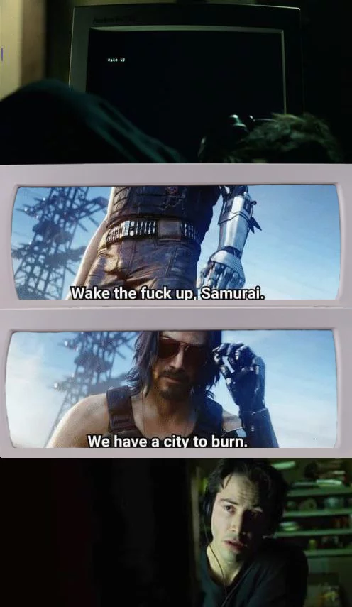 Wake the f**k up, Neo - Cyberpunk 2077, Matrix, Wake up Neo, Johnny Silverhand