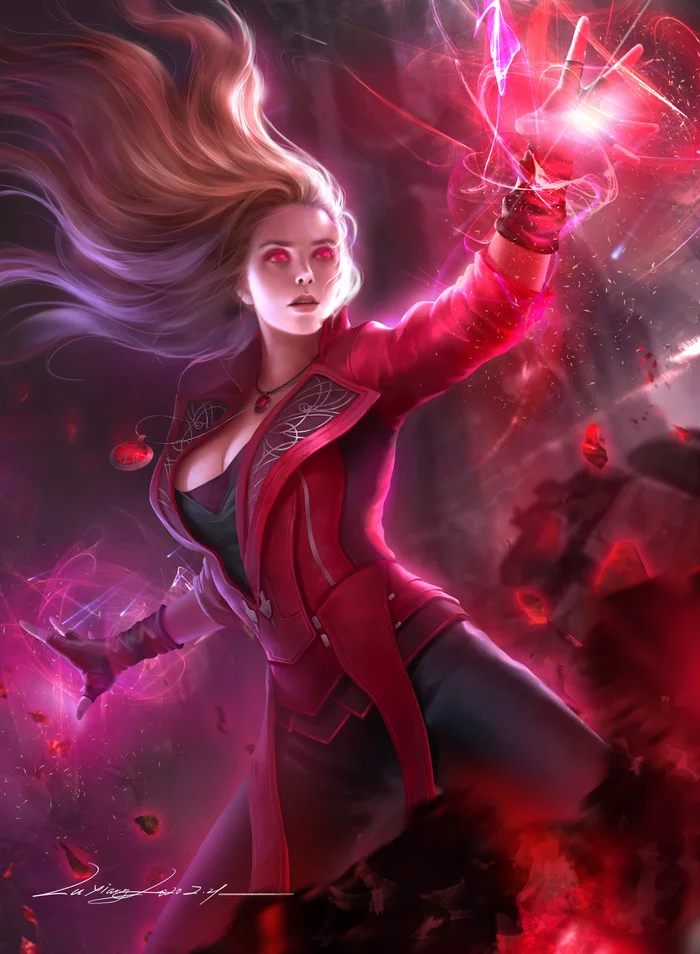 Scarlet witch - Art, Girls, Marvel, Scarlet Witch, Avengers, Cinematic universe, Fan art