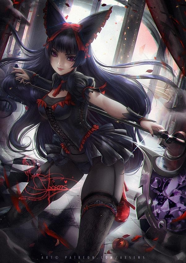 Rory Mercury - Аниме, Anime Art, Rory Mercury, Gate: Jieitai Kano Chi nite Kaku Tatakaeri, Axsens