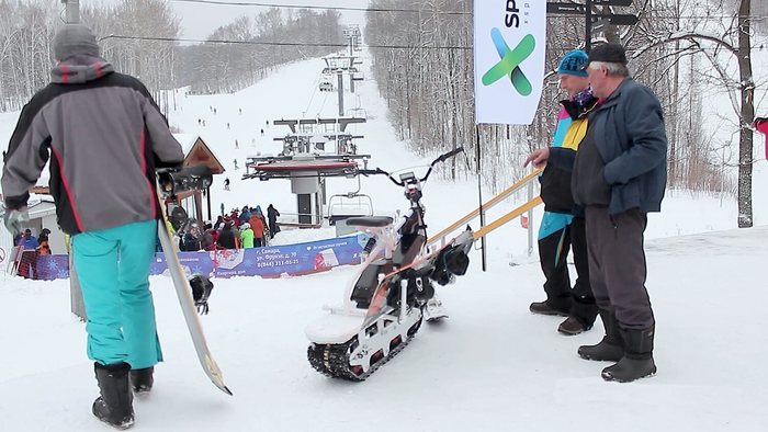 Снегоход для горнолыжного комплекса_ч2 Снегоход, Вездеход, Сноубайк, Сноускутер, Мотособака, Мотобуксировщик, Длиннопост, Видео