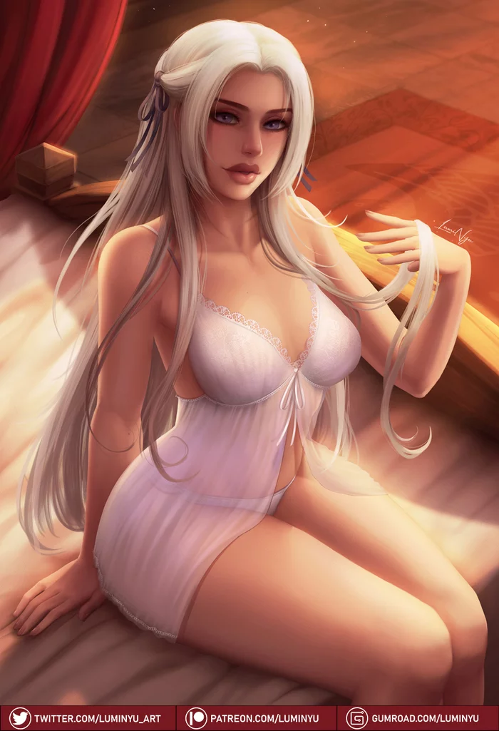 Edelgard - NSFW, Luminyu, Edelgard, Fire Emblem, Игры, Арт, Эротика, Длиннопост, Нижнее белье