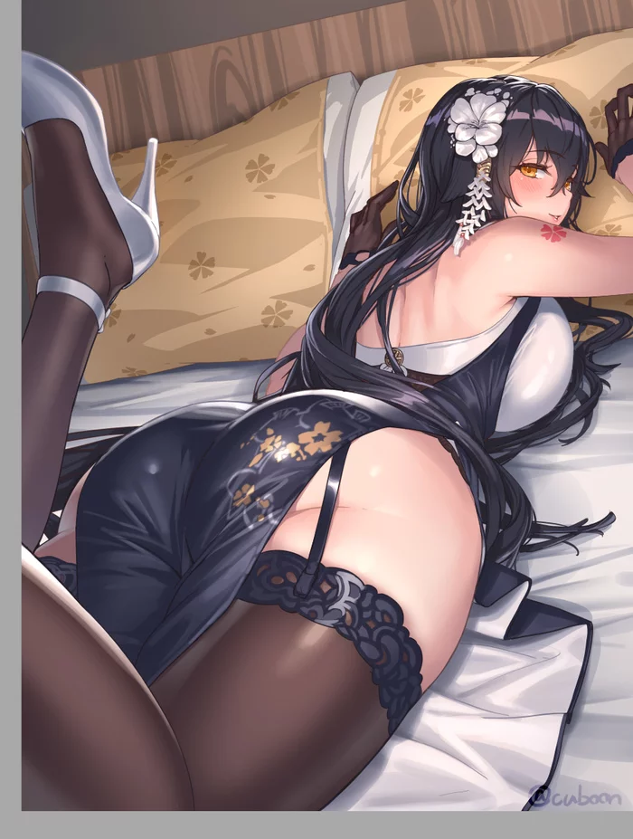 Azuma - NSFW, Anime, Anime art, Azur lane, Azuma, Booty, Stockings