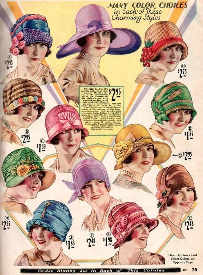 Women's hats 1920s - Hat-comania, 1920s, Twenties, Fashion