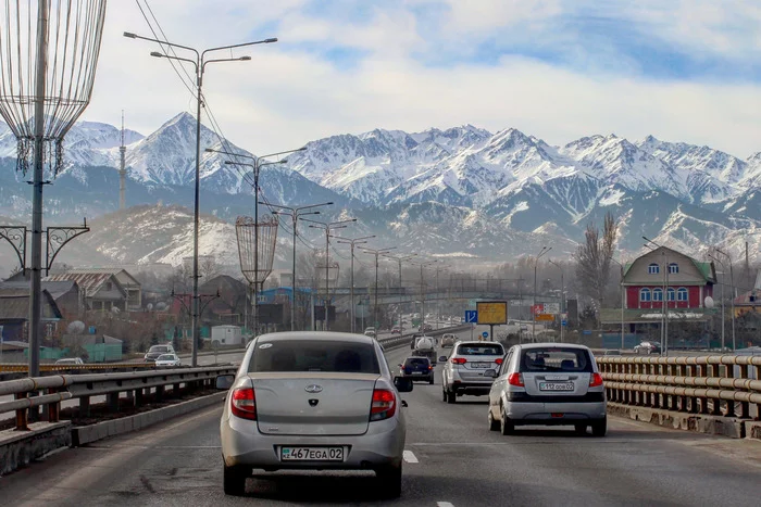 Post #7253907 - My, Town, The mountains, Road, Morning, The photo, Kazakhstan, Landscape, Nature