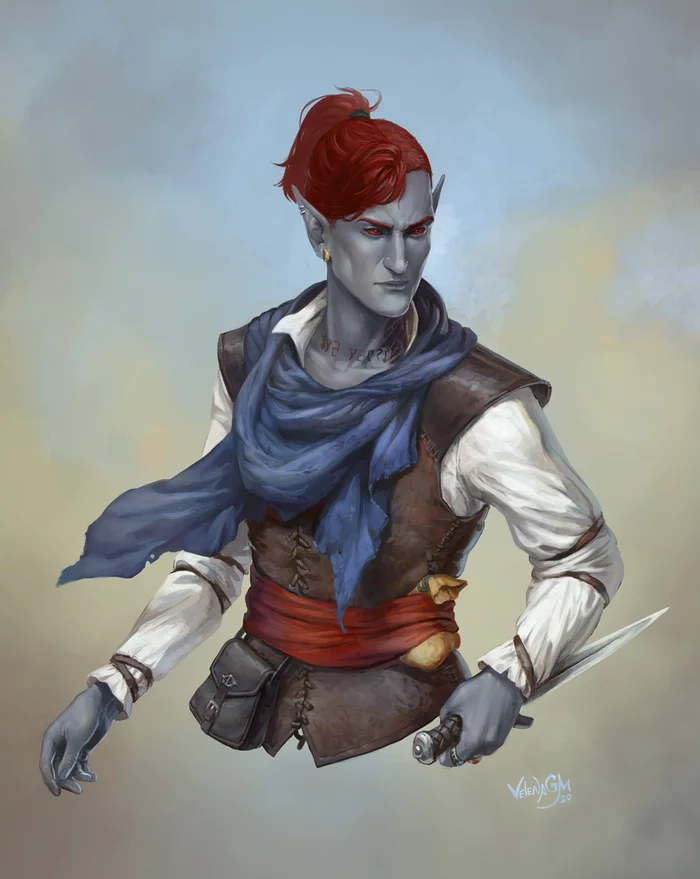 Dunmer of Balmora Streets - My, Dunmers, The Elder Scrolls III: Morrowind, The elder scrolls, Art, Digital drawing