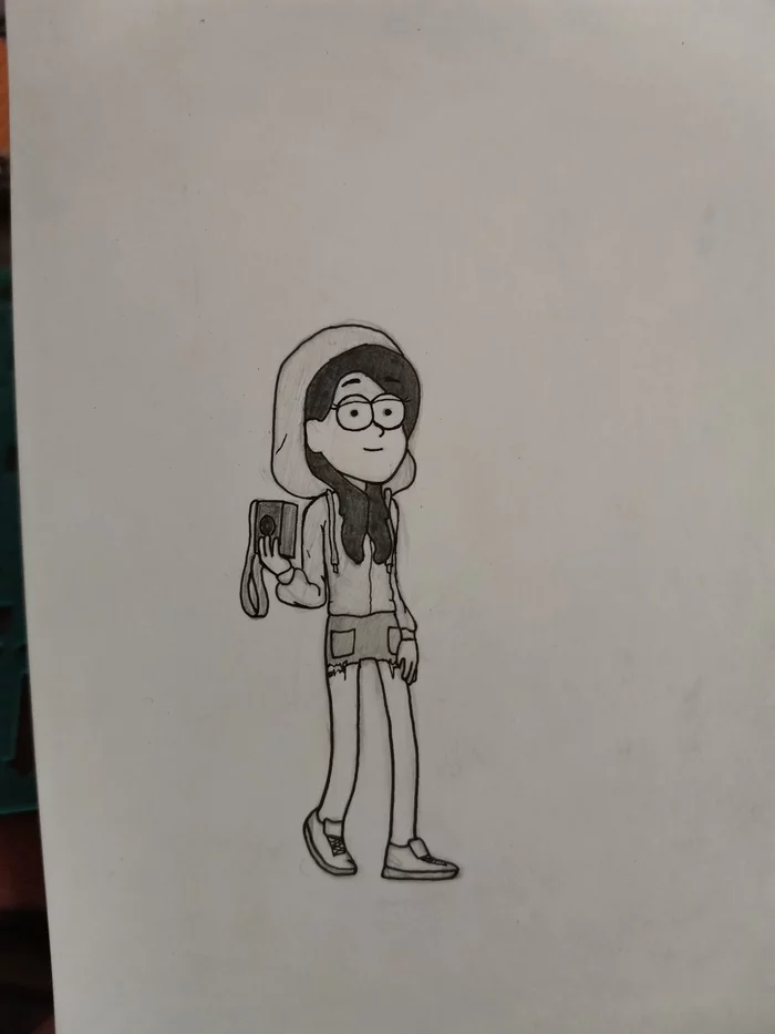 Full-length portrait in the style of the animated series Gravity Falls - My, Portrait, Drawing, Gravity falls, Longpost