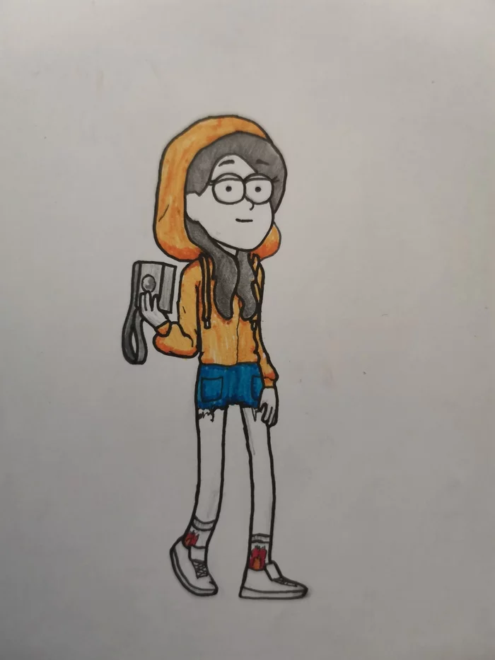 Full-length portrait in the style of the animated series Gravity Falls - My, Portrait, Drawing, Gravity falls, Longpost
