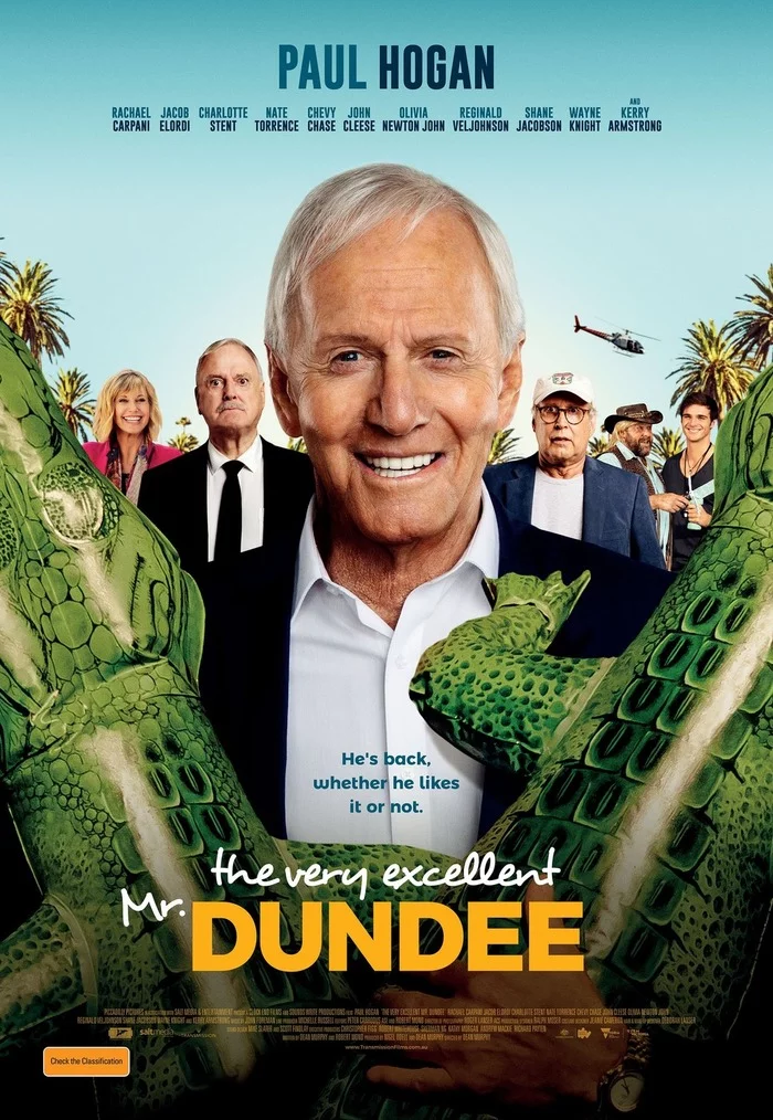 Poster for the comedy The Very Excellent Mr. Dundee with Paul Hogan - Poster, Comedy, Paul Hogan, Chevy Chase