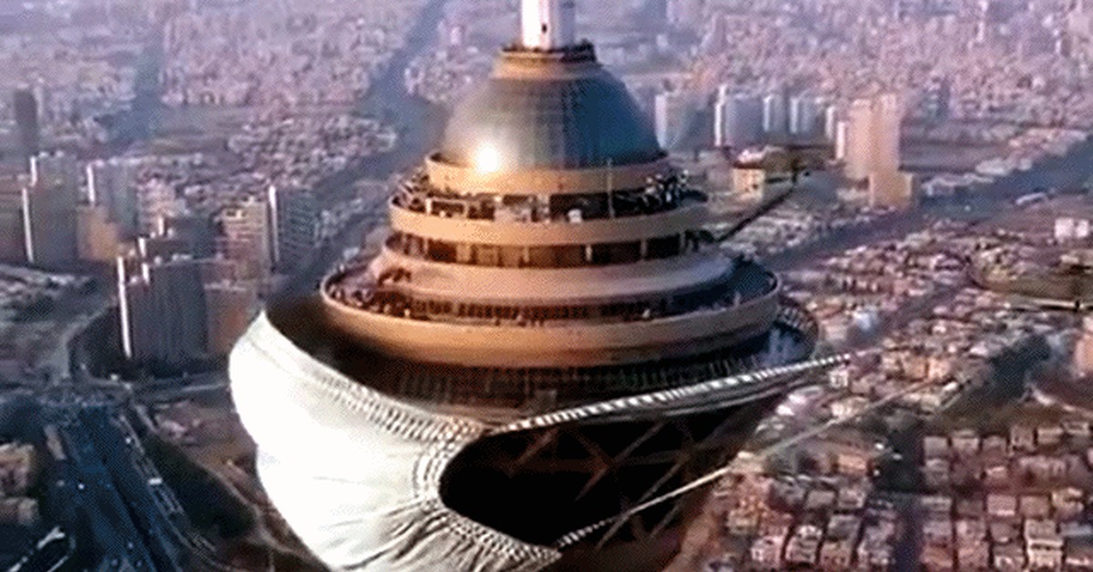 TV Tower, don't worry! - Tehran, Iran, TV tower, Mask, Coronavirus, Helicopter, Video editing, GIF