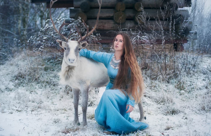 Photo shoots with animals - My, PHOTOSESSION, Deer, Nature, Winter, Girls, Longpost, Deer