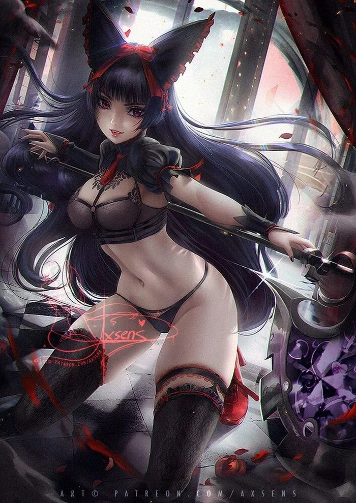 Рори Меркури (продолжение) - NSFW, Арт, Аниме, Anime Art, Gate: Jieitai Kano Chi nite Kaku Tatakaeri, Rory Mercury, Эротика, Нижнее белье, Axsens