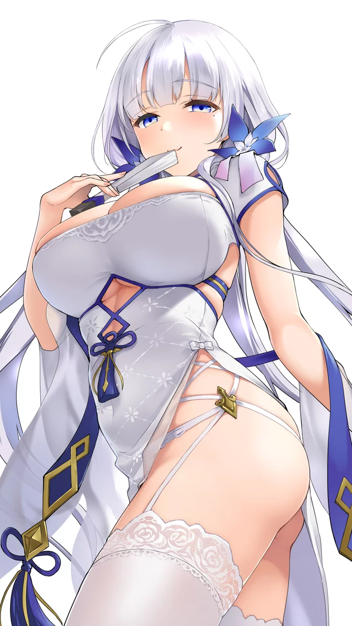 Illustrious - NSFW, Anime, Anime art, Azur lane, Illustrious (Azur Lane), Stockings, Breast