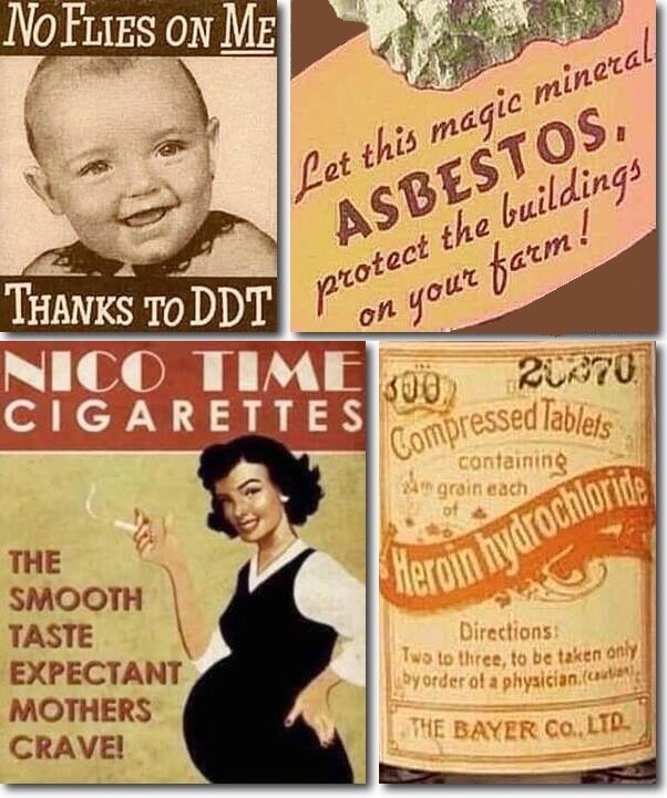 What was advertised not so long ago: DDT, asbestos, cigarettes, heroin - Advertising, Retro, Images