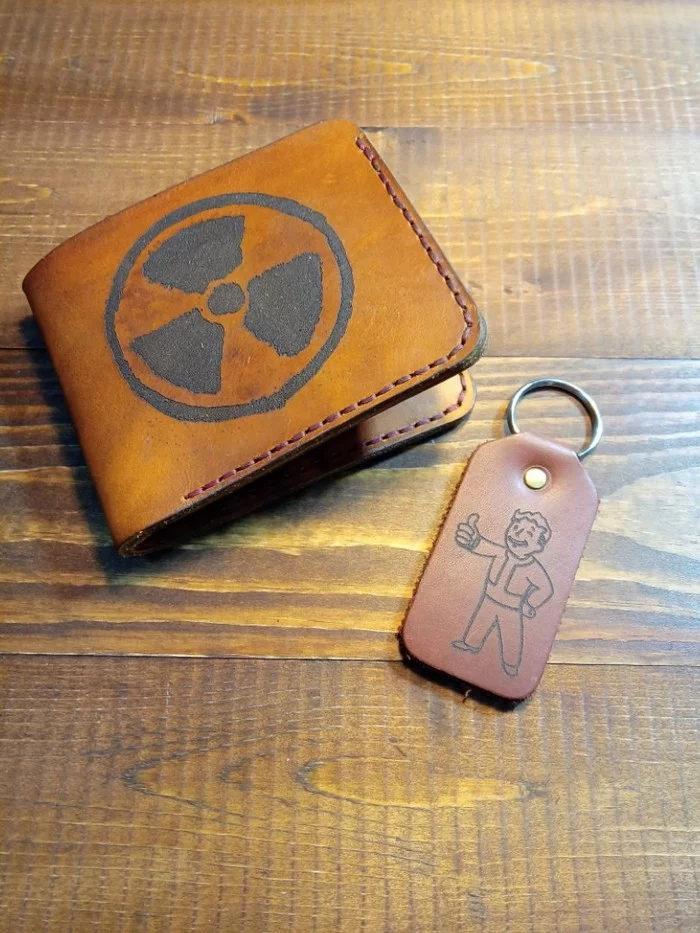 Paper bag - My, Leather products, Fallout, Nuclear Blast, Handmade, Longpost