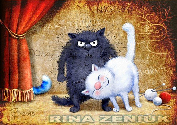 Blue cats Our rating is already 1000 - Rina Zenyuk, cat, Drawing, Images, Nyasha