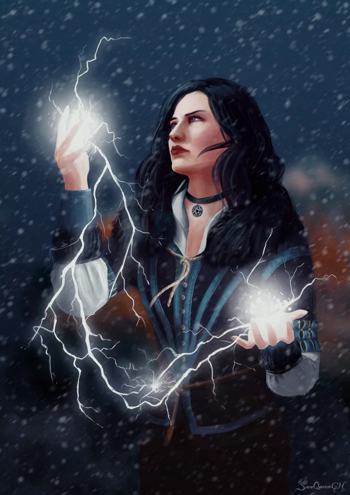 Yennefer - My, Drawing, Art, Digital drawing, Yennefer, Witcher, The Witcher 3: Wild Hunt, Fan art