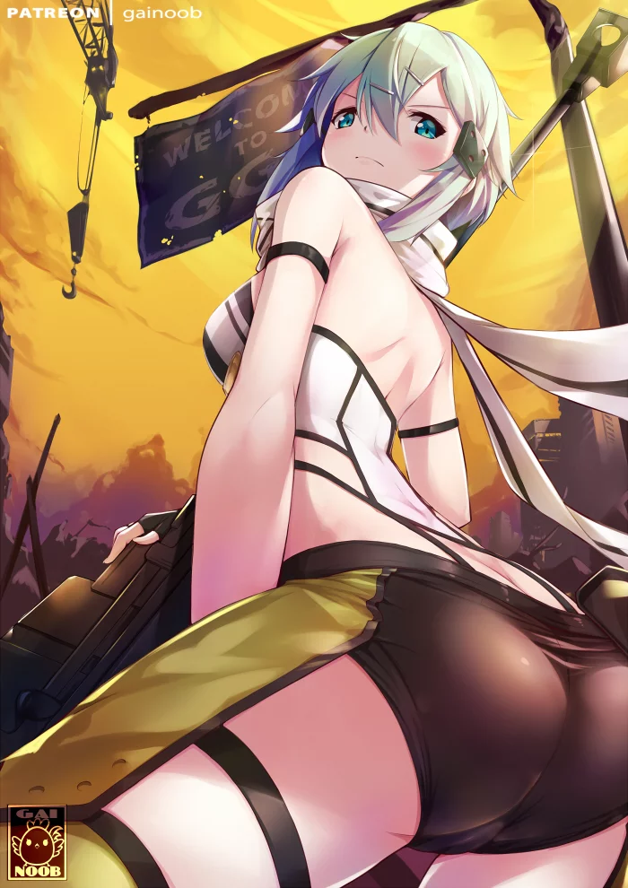 Shinon - NSFW, Sword Art Online, Shino asada, Anime art, Anime, Booty