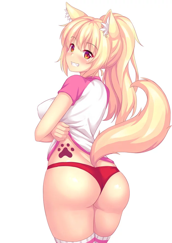 Tiffy - NSFW, Tiffy, Anime art, Original character, Pantsu, Tail, Neko, Animal ears, Anime