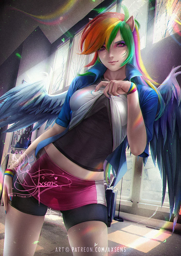 Rainbow Dash - My little pony, Humanization, Rainbow dash, Axsens