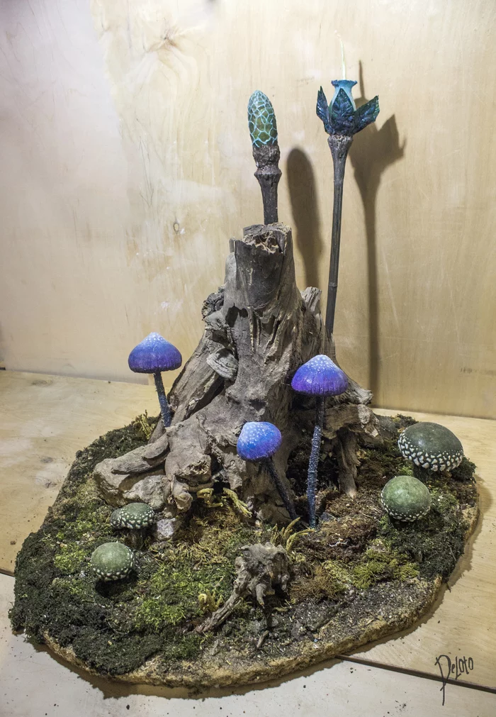 Diorama Piece of the bitter coast. - My, The elder scrolls, The Elder Scrolls III: Morrowind, Diorama, Mushrooms, Needlework without process, Games, Computer games, Handmade, Longpost