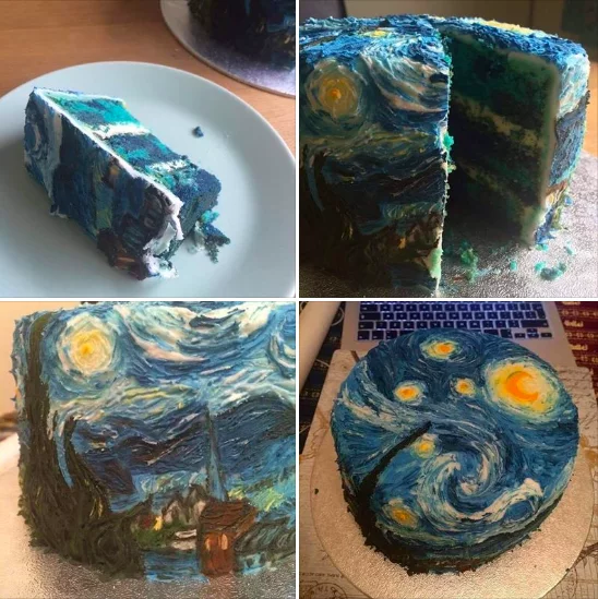 Starry Night Cake - Cake, van Gogh, Van Gogh's Starry Night, Reddit