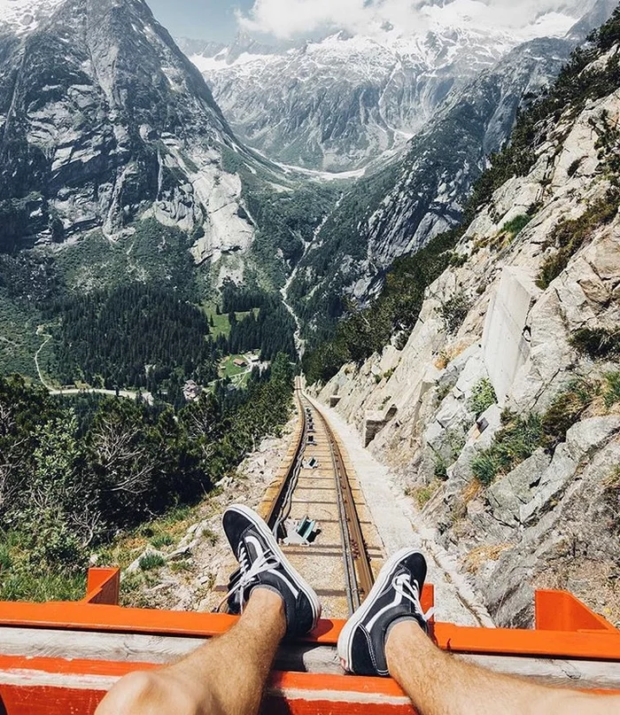 Gelmer funicular - Funicular, Switzerland, The mountains, Lift, Video, Longpost