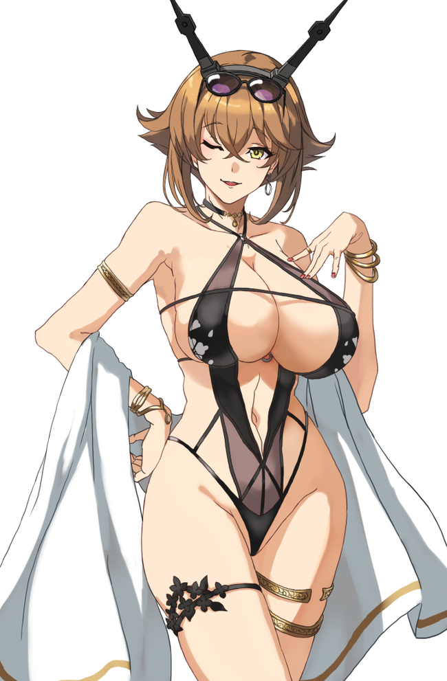 Mutsu (художник: Yashiro) - NSFW, Kantai Collection, Аниме, Anime Art, Mutsu, Сиськи, Sugoi Dekai, Купальник