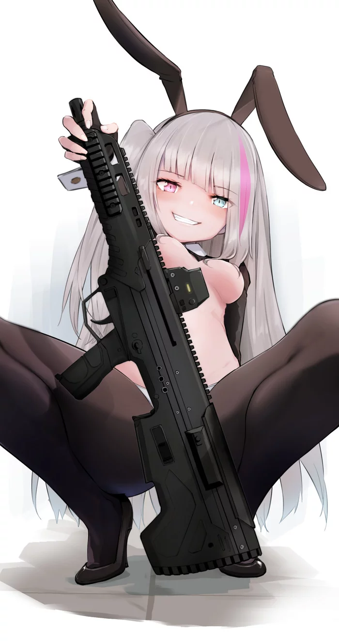 Mdr - NSFW, Anime, Anime art, Girls frontline, Mdr, Bunnysuit, Breast