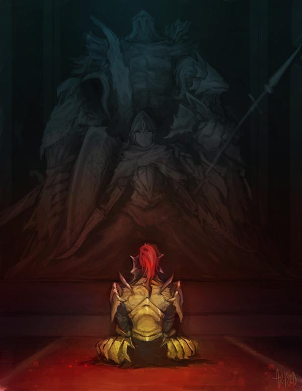 The last knight - Drawing, Dark souls, Dragon slayer ornstein