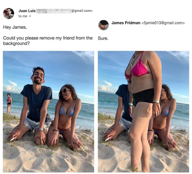 Задний план Джеймс Фридман, Фотошоп мастер