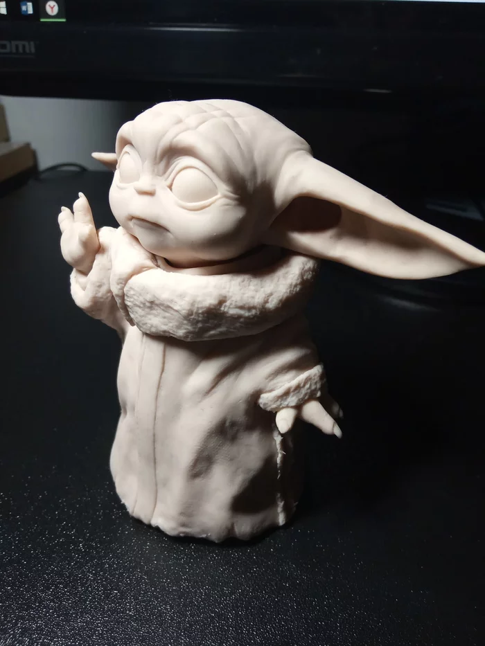 Baby Yoda. Man-made) - My, Polymer clay, Mandalorian, Needlework without process, Figurines, Longpost, Grogu