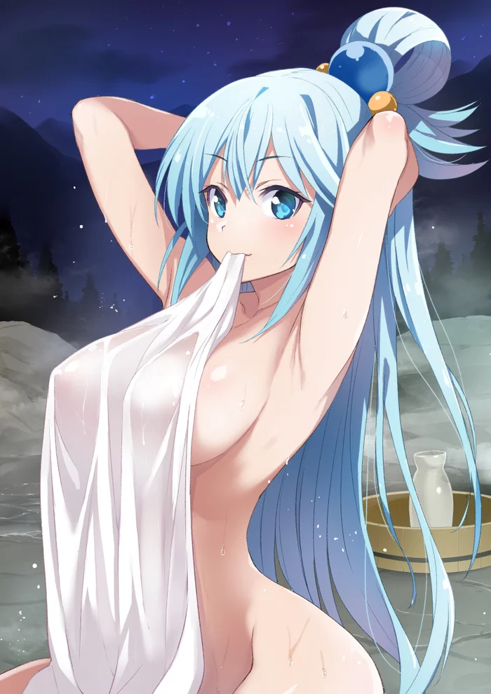 Aqua - NSFW, Anime, Anime art, Konosuba, Aqua, Art, Erotic, Boobs